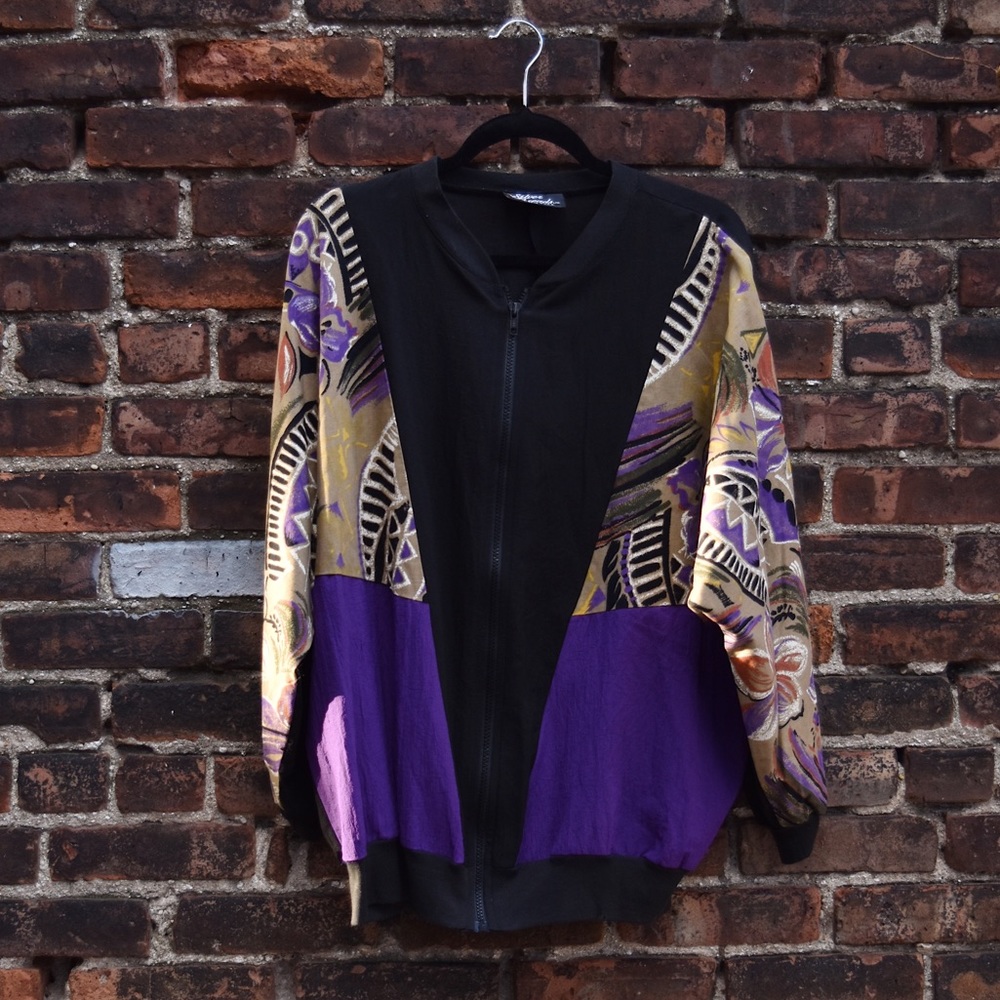 Silver Threads Vintage Purple,Tan and Black Jacket